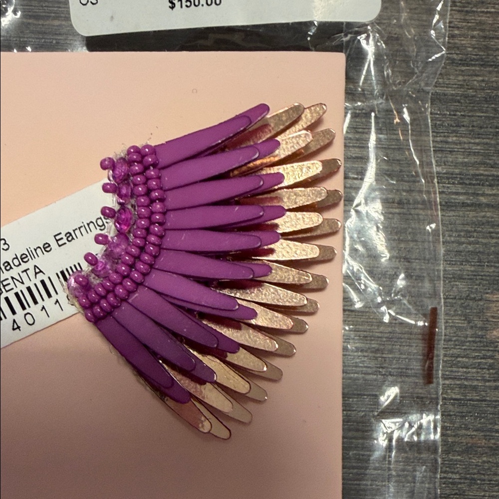 Mignonne Gavigan Magenta and Rose Gold Earrings - Picture 2 of 3